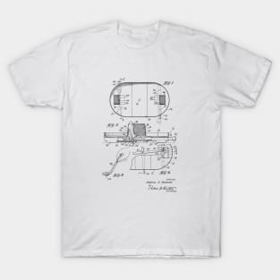 Hockey Game Board Vintage Patent Drawing T-Shirt